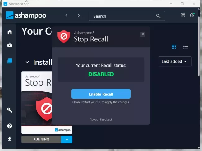 Ashampoo Stop Recall 