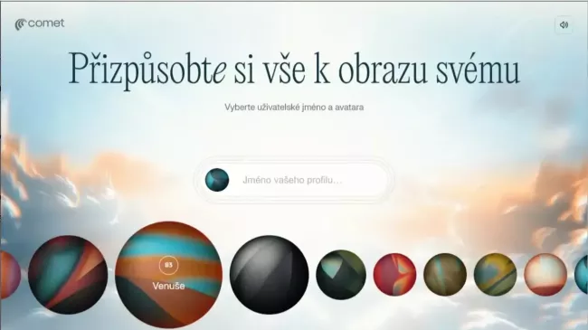 Prohlížeč Perplexity Comet, nastavení