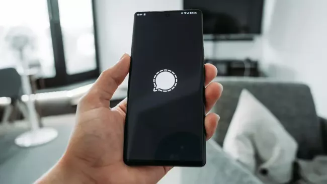 Logo Signal na displeji smartphonu