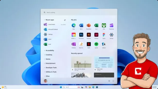 Nový vzhled nabídky Start Windows