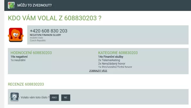 Webová služba Můžu to zvednout