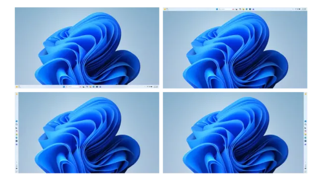 Varianty umístění Hlavního panelu Windows 11 po aktualizaci