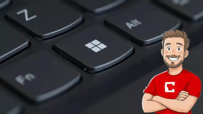 Detail na tlačítko Windows na klávesnici