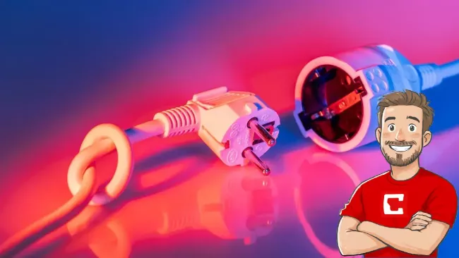 Síťová zástrčka odpojená od prodlužovačky