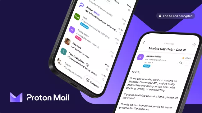 Aplikace Proton Mail pro systémy Android a iOS aktivně blokují otravné sledování a zamezí phishingovým útokům.