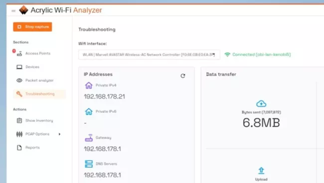 Acrylic WiFi Analyzer