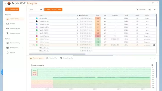 Acrylic WiFi Analyzer