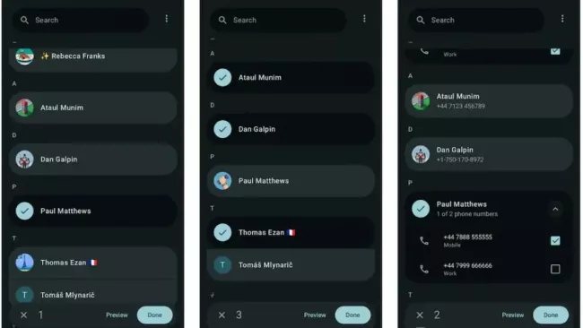 Funkce Contact Picker v Androidu 17