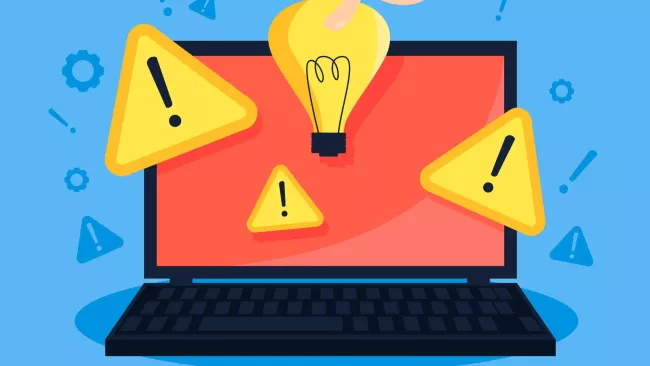 Ilustrace s tématikou aktualizace laptopu