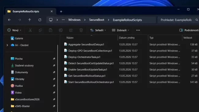 Obsah složky SecureBoot ve Windows 11