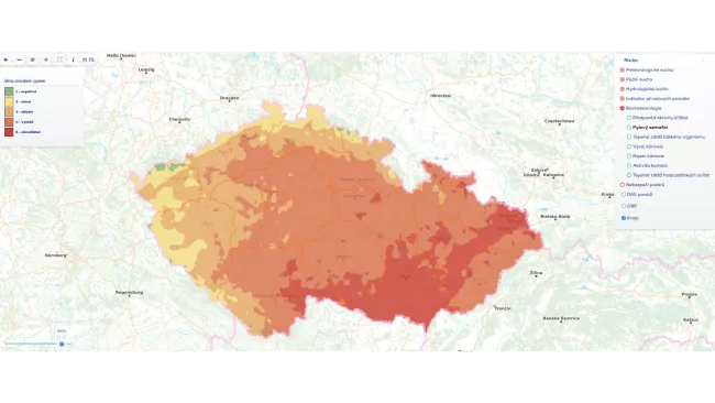 Pylový semafor na webu ČHMÚ