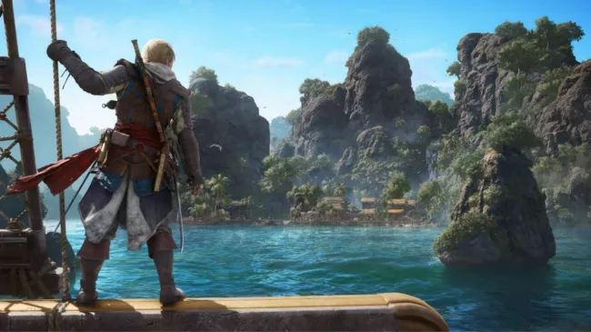 Postava na lodi ve hře Assassin's Creed Black Flag Resynced.