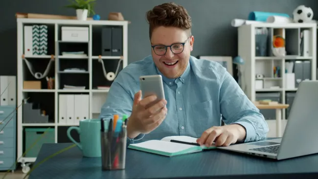 Spokojený uživatel na homeoffice