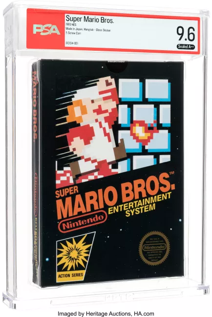Nerozbalená kazeta původní hry Super Mario Bros.