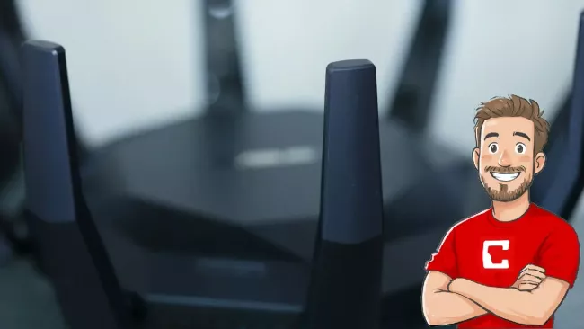 Detail na moderní Wi-Fi router s mnoha anténami