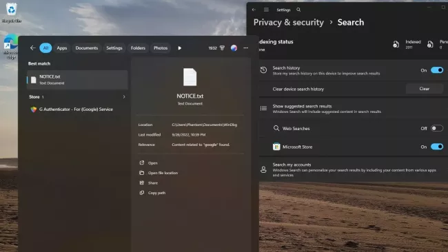Možnost vypnout výsledky vyhledávání z webu ve Windows 11 26H2 Insider Preview