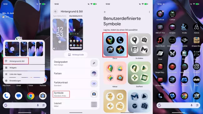 Android v telefonech Google Pixel nabízí nové ikonky ve stylu Disco.