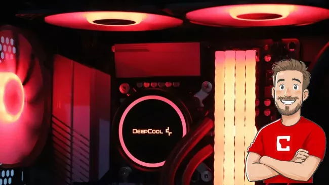 Detail na chladicí systém uvnitř skříně PC