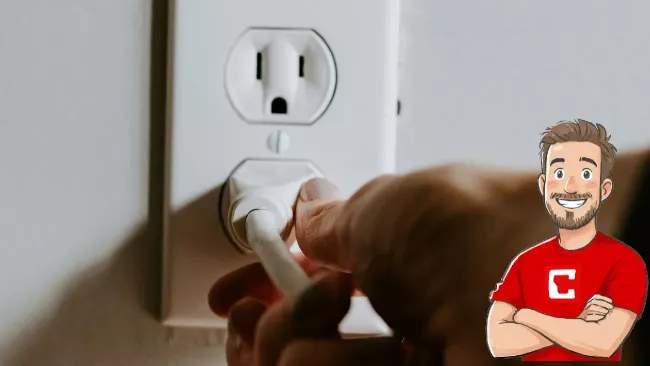 Uživatel vypojuje síťovou zástrčku ze zdi
