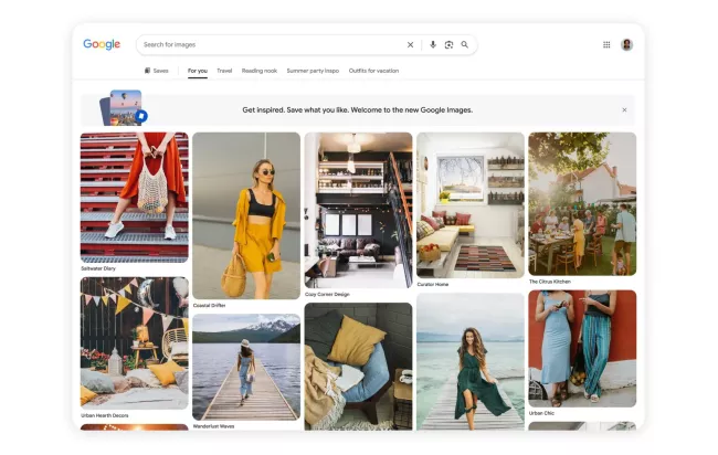 Galerie "For You" v novém vzhledu Vyhledávání Obrázků