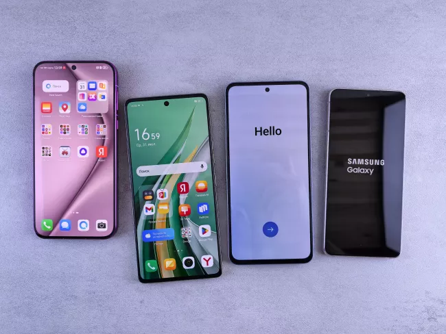 Mobilní telefony značky Samsung.