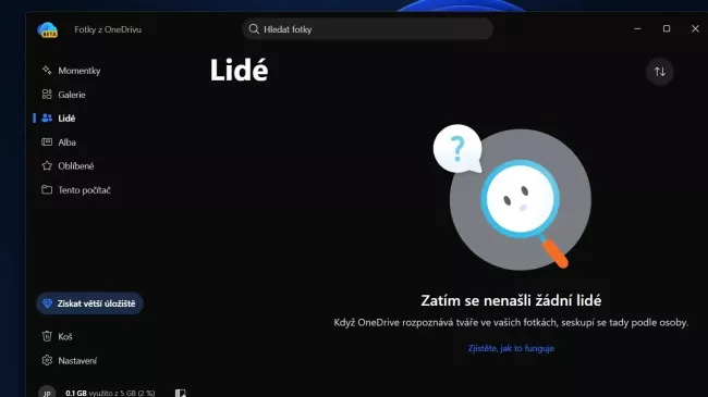 Položka Lidé v aplikaci OneDrive Photos