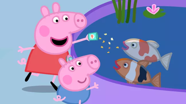 Scéna ze seriálu Peppa Pig.