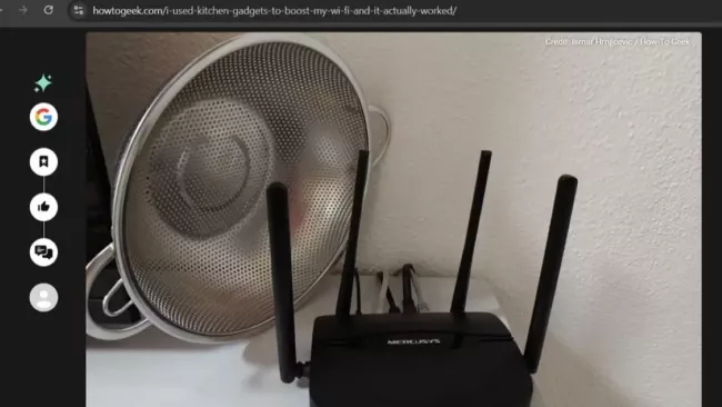 Wi-Fi router a nerezový cedník