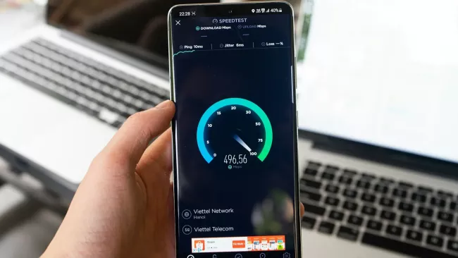 Speedtest na mobilním telefonu