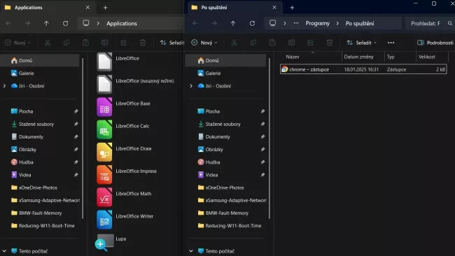 Okna Průzkumníka souborů ve Windows 11