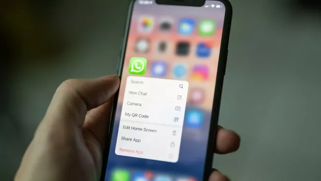 Uživatel má v ruce mobilní telefon