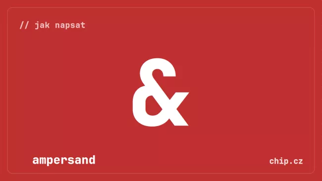 Symbol ampersandu na červeném pozadí.