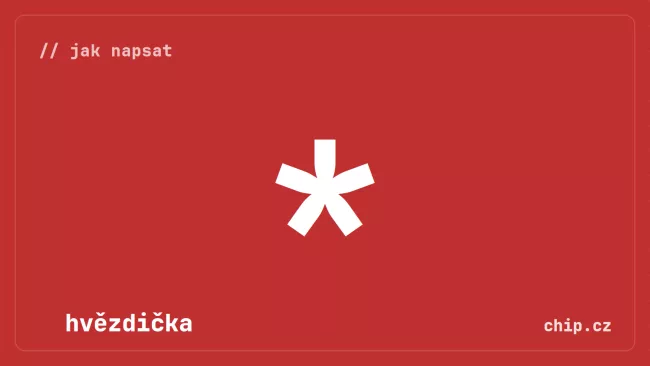 Symbol hvězdičky na červeném pozadí.