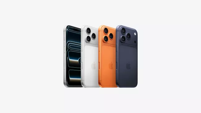 barevné varianty Iphone 17 Pro.