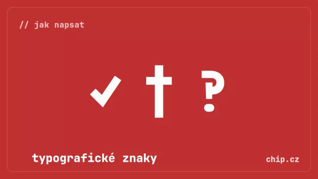 Typografické znaky na červeném pozadí.
