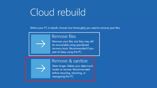 Nová funkce mazání dat bez možnosti ve Windows