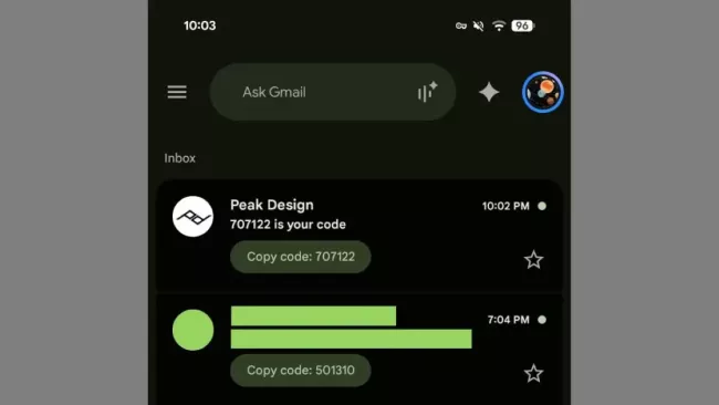 Nová funkce Copy Code v Gmailu