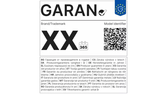 Nový produktový štítej GARAN Label