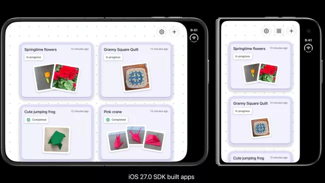 Zobrazení na iPhone Duo (upraveno na iOS 27)