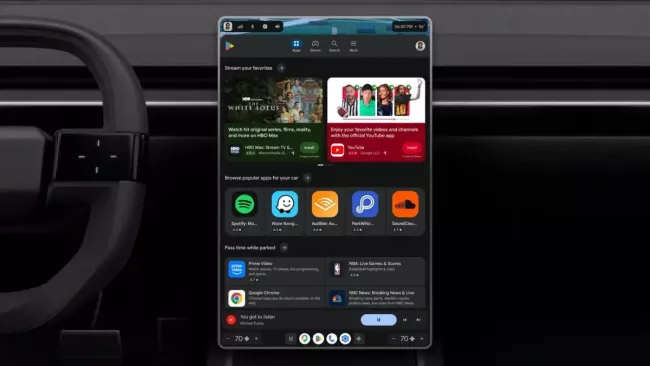 Mutlimediální funkce nové verze Android Automotive