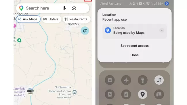Modrý symbol ve stavové liště smartphonu