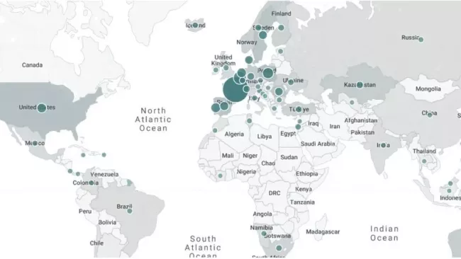Mapa internetové dostupnosti systémů Danfoss
