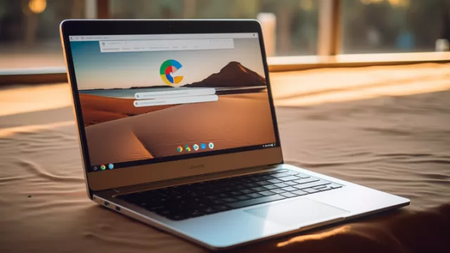 Prohlížeč Chrome na displeji notebooku