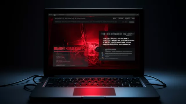 Téma varovných oken na displeji laptopu