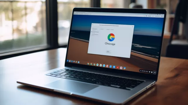 internetový prohlížeč Chrome na displeji laptopu