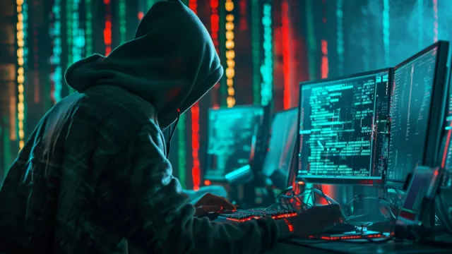 Hacker se snaží ovládnout počítačový systém
