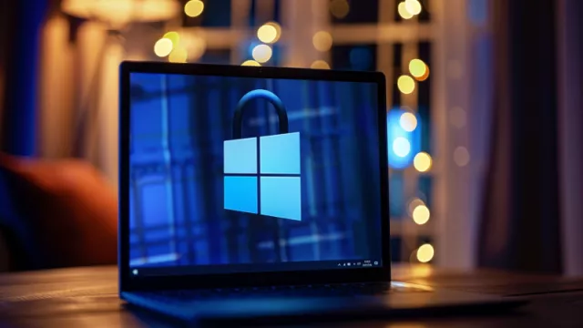 Logo Windows na displeji laptopu
