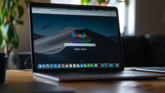 Prohlížeč Chrome na displeji laptopu