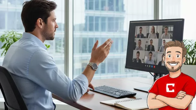 Uživatel, který se účastní videokonference