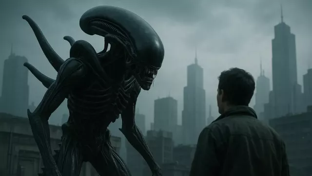 Ilustrace na téma sci-fi Vetřelec